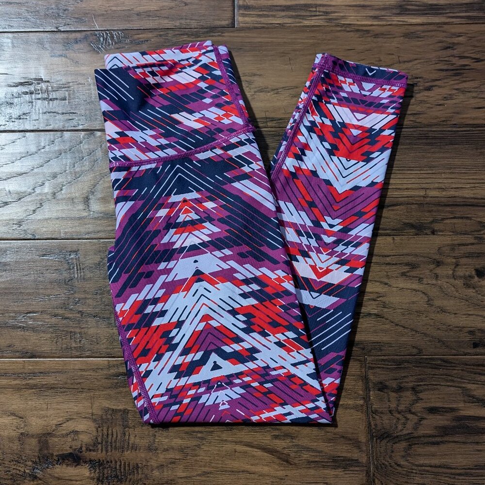 aerie leggings purple geometric print size small